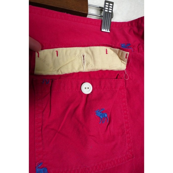 Abercrombie & Fitch‎ Shorts Mens XL Red Moose All over Print Bermuda Baggy - Picture 4 of 8